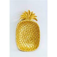 We can think of so many uses for this small gold pineapple tray we had to have one each. Gold Resin Pineapple Tray Moripod Stores