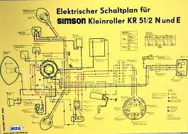 Poster Schaltplan Simson Kr51 2n Und E
