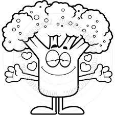Black And White Line Art Fan Clipart Cartoon Broccoli Hug Black And White Line Art By Cory Thoman Black And White Lines Line Art Clip Art