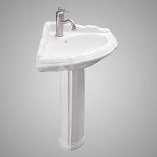 The Skill Necessary To Craft This Bathroom Pedestal Sink Is Displayed Not Only Through The Wavy Pattern Across The Fron Corner Pedestal Sink Pedestal Sink Sink