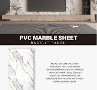 Luxe Gold Vein Marble UV Protected PVC Wall Panel - 4x8 ft, Fireproof &  Waterproof (32 sq. ft)