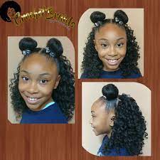 My 9 Yr Old Sporting One Of Her Favorite Crochet Styles Moon Buns In The Front With Just Her Natural Hair And Kids Hairstyles Hair Styles Natural Hair Styles