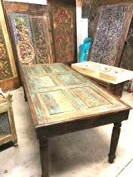 Custom Tables Antique Farmhouse Table Teak Carved Rustic Doors Dining Table Rusticprimitive Mogu In 2020 Door Dining Table Rustic Doors Rustic Farmhouse Furniture