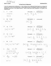 Electron configuration orbital diagrams worksheet answer key. Solutions Electron Configurations Worksheet 09 105 Fall 2013 Distributed Writing Electron Configurations I Write The Condensed Electron Course Hero
