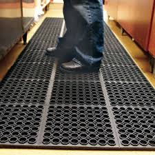 The kitchen floor mat was designed to save you from floor scratches and scuff marks that can occur when you wear shoes on a floor. A Cushioned Chef Mat Offers Comfort While Cooking In The Kitchen