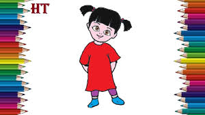Monsters inc coloring pages printable coloring4free. How To Draw Boo From Monsters Inc Boo Drawing And Coloring Pages Youtube