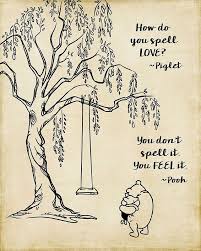 Well, i just found this quote in the internet and as i grew up with these kids books (highly recommanded for adults to read as well!!!) i decided to do this. Winnie The Pooh How Do You Spell Love By Southernsassart Winnie The Pooh Quotes Pooh Quotes Winnie The Pooh Drawing