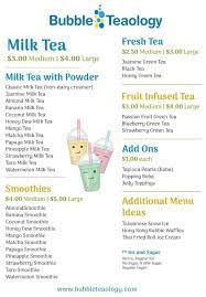 Sample Bubble Tea Menu Design Bubbleteaology Bubble Tea Menu Bubble Tea Flavors Bubble Tea Shop