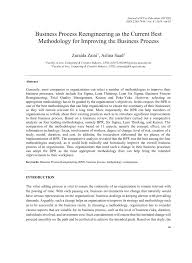 Pdf Business Process Reengineering As The Current Best Methodology For Improving The Business Process