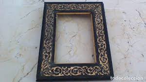 Como decorar un marco 3d. Antiguo Marco De Madera Negro Decorado Con Pan Sold Through Direct Sale 64014827