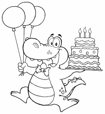 Ausmalbild dino 1 zum ausdrucken. Kostenlose Malvorlage Dinosaurier Und Steinzeit Dinosaurier Mit Einer Geburtstagstorte Zum Ausmalen