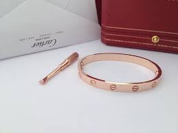Cartier Love Bracelet Pink Gold For Sale 100 Same As Original One Get The Best Deal At A In 2020 Cartier Love Bracelet Love Bracelets Heart Shaped Diamond Necklace