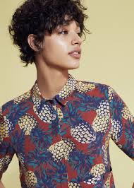 Bedrucktes Fliessendes Hemd Damen Mango Deutschland Curly Hair Styles Short Curly Hair Super Short Hair