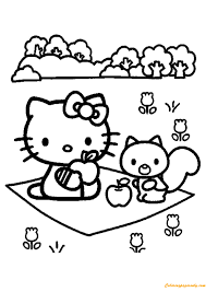 Click the button below to download and print this coloring sheet. Hello Kitty On A Picnic Coloring Pages Cartoons Coloring Pages Coloring Pages For Kids And Adults