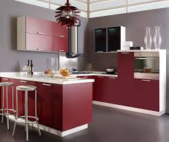 wine red lacquer kitchen cabinets