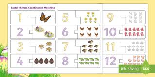Easter jigsaw puzzles for toddlers. Easter Counting And Matching Puzzle For Kids Teacher Made