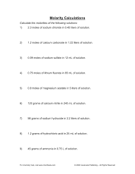 This is done in the same method that youd solve #3. Molarity Practice Worksheet Harrison High School Pages 1 12 Flip Pdf Download Fliphtml5