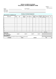 Click here for printable registration form print to mail in the form along with any supporting documents that is required. Volleyball Rating Summary Form Printable Pdf Download