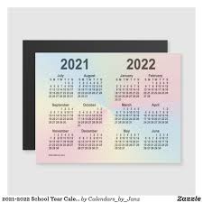 2021 2022 School Year Calendar By Janz Rainbow Zazzle Com In 2020 Magnetic Business Cards Custom Calendar Magnetic Card