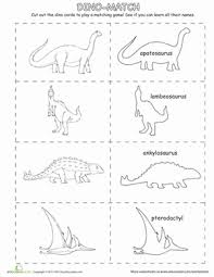 Dinosaur Matching Game Worksheet Education Com Dinosaur Images Dinosaur Coloring Pages Dinosaurs Preschool