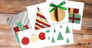 Don't let the stress of the season get to you. Easy Diy Christmas Cards Using Patterned Paper It S Me Jd
