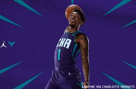 The jersey, which features alternating white, blue and teal pinstripes, was in the team's rotation for two seasons from. Hornets Unveil New Purple Statement Uniform Sportslogos Net News