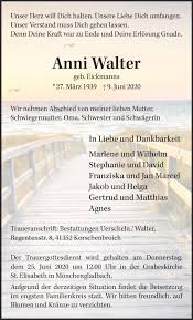 Traueranzeigen von Anni Walter