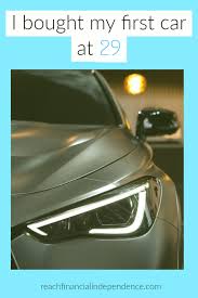 Spend no more than 20% of your take home pay on a car. I Bought My First Car At 29
