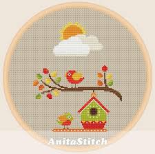 Add 3 patterns and enter the code. Autumn Birds Cross Stitch Pattern In 2021 Cross Stitch Nature Cross Stitch Cross Stitch Art