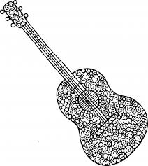 Make a special picture for your music teacher. Coloring Pages Guitar Doodle Coloring Pages
