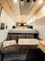 A Custom Beetle Kill Pine Table Top Was Mounted On Top Of An Adjustable Lagun Table Leg This Awesome Compact Table Can Build A Camper Van Mini Van Van Home