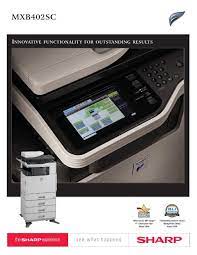 It is in printers category and is available to all software users as a free download. Mxb402sc Sharp