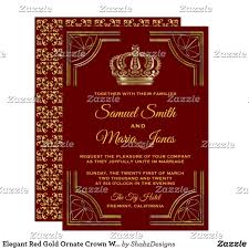 Elegant Red Gold Ornate Crown Wedding Invitation Zazzle Com Red Wedding Theme Wedding Invitations Elegant Red