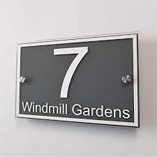 Each number has a brushed finish with a clear protective coating that will withstand the extreme conditions. Premier Quality Acrylic Modern House Sign Plaque Choice Of Fonts And Colours Personalised House Number Street Name Address Numbers Plaques House Numbers