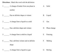 You will not need to use every term. Grade 6 8 Lesson Plan Physical States Of Matter By Ms Jay S Classroom