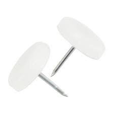 These glides are chrome with a white hard nylon bottom and are 3/4 tall. Chair Glide 7 8 Single Prong White Plastic Restaurant Furniture Accessories Plymold Essentials
