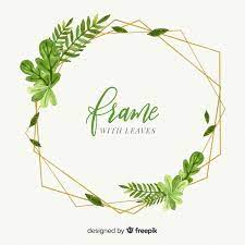 Download Free Geometrical Golden Frame With Watercolor Leaves Svg Dxf Eps Png Online Svg File Scalable Vector Graphics