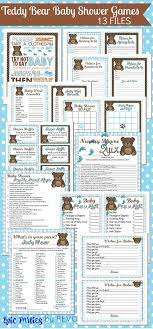 Teddy Bear Printable Baby Shower Games Blue Brown Diy Printable Baby Shower Printab Baby Bear Baby Shower Teddy Bear Baby Shower Bear Baby Shower Theme