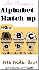 Free Ice Cream Alphabet Match Up File Folder Game Free Instant Download File Folder Games Free File Folder Games Folder Games