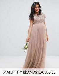 Maya Maternity Maxi Dress With Delicate Sequin And Tulle
