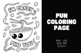 Coloring is meditative, creative and fun. I M Crazy Pho You Food Coloring Pages Grafik Von Sundiva Design Creative Fabrica