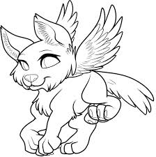Free Winged Pup Lineart Animal Templates Animal Coloring Pages Coloring Pages