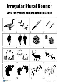 4 free irregular plural nouns worksheets esl vault