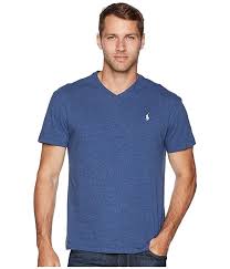 Polo Ralph Lauren Classic Fit V Neck T Shirt Derby Blue Heather Men S T Shirt This Timeless Polo Ralph Lauren C In 2020 Polo Ralph Lauren V Neck T Shirt Ralph Lauren
