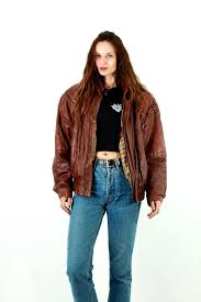 80s Leather Bomber Jacket 80s Men Jacket Oversized Jacket Brown Real Leather Jack Street Style Jacket Brown Leather Bomber Jacket Leather Bomber Jacket