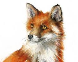 Aquarelle De Lecureuil Copie De Peinture A Laquarelle Etsy Watercolor Fox Fox Illustration Fox Art