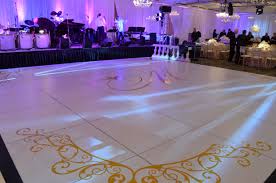 White Dance Floor With Custom Decals Dance Floor Wedding Event Decor Wedding Decorations