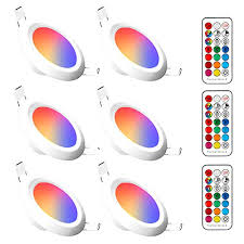 Can lights or recessed ceiling lights? Led Recessed Lighting 6 Pack 4 Inch Led Downlight Recessed Ceiling Light 10w 900 Lumens Rgb