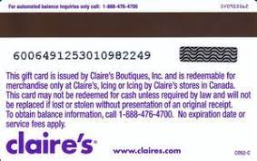 Claire's has over 1150 stores across europe with more than 420 stores in the uk and ireland. Gift Card Get What You Want Card Claire S Canada Claire S Col Ca Cla Sv0903562