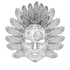 Ursprünglich bedeutet das wort mandala es gibt jedoch auch quadratische mandalas. Karneval Maske Ausmalbilder Fur Erwachsene Vektor Wandposter Poster Farben Schwarz Weiss Monochrome Myloview De